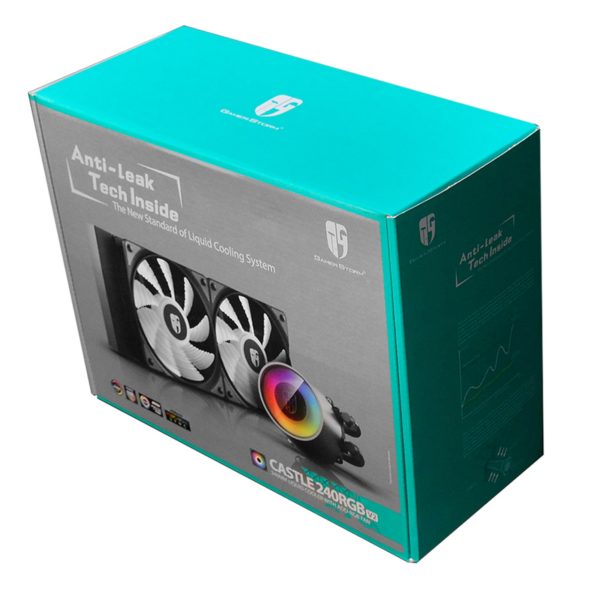 DeepCool GamerStorm CASTLE 240RGB V2 Universal Socket 240mm PWM 1800RPM ARGB LED AiO Liquid CPU Cooler with Wired ARGB Controller